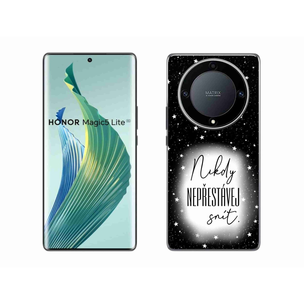Gélový kryt mmCase na Honor Magic 5 Lite 5G - citát 1 bieločierne pozadie