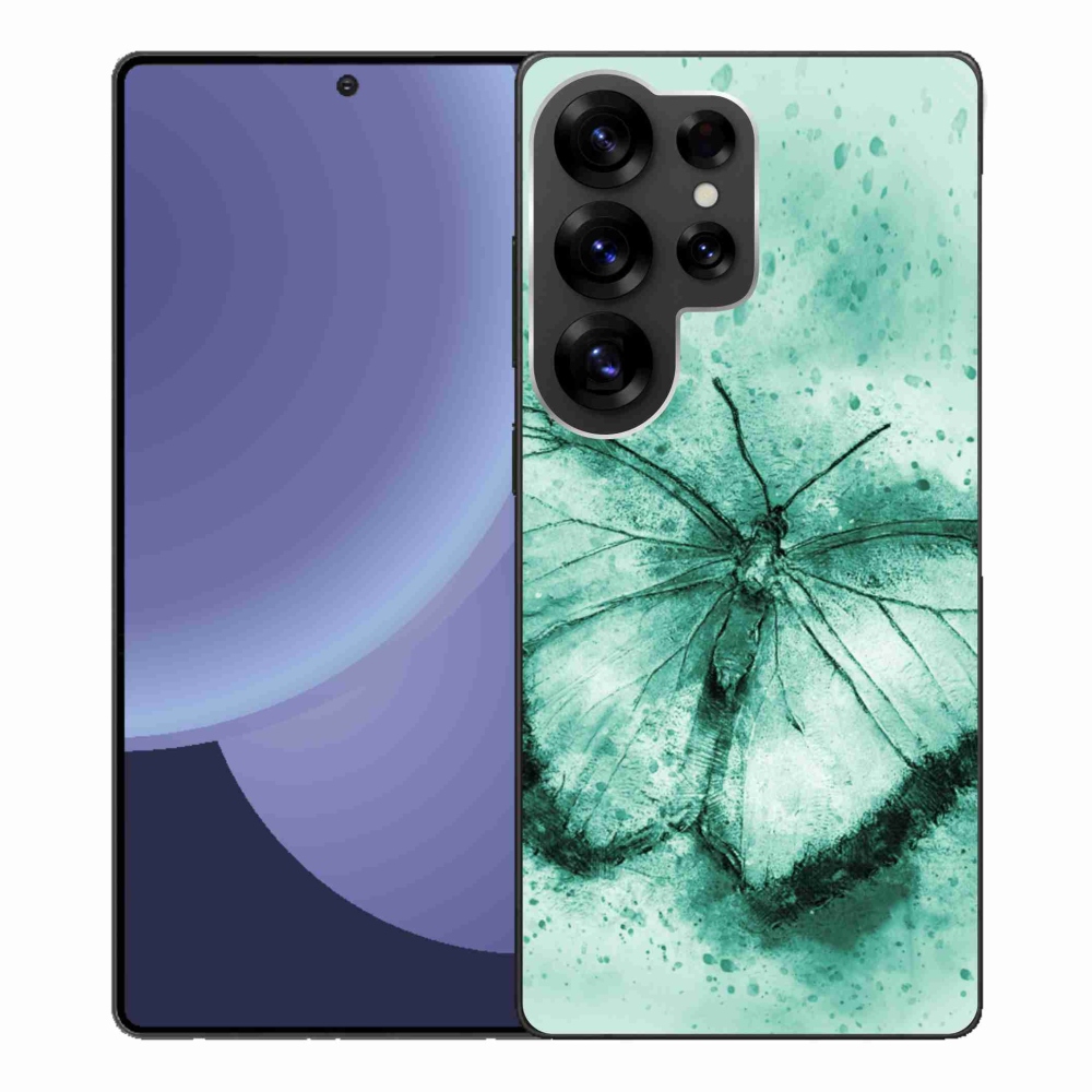 Gélový kryt mmCase na Samsung Galaxy S25 Ultra - zelený motýľ