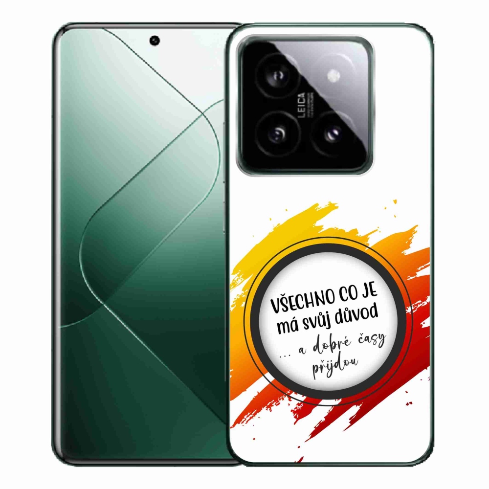 Gélový kryt mmCase na Xiaomi 14 Pro - citát 3 biele pozadie