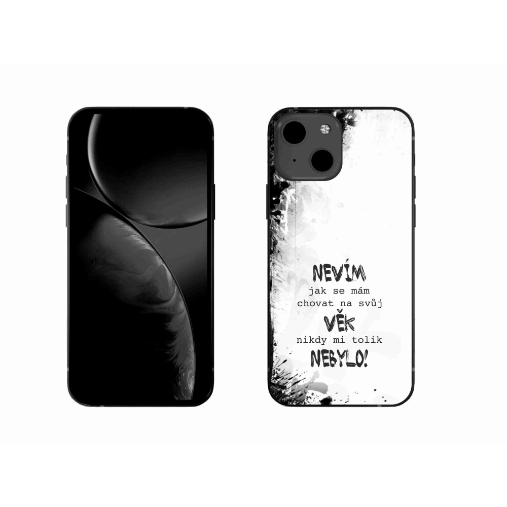 Gélový kryt mmCase na iPhone 13 6.1 - vtipný text 14 biele pozadie