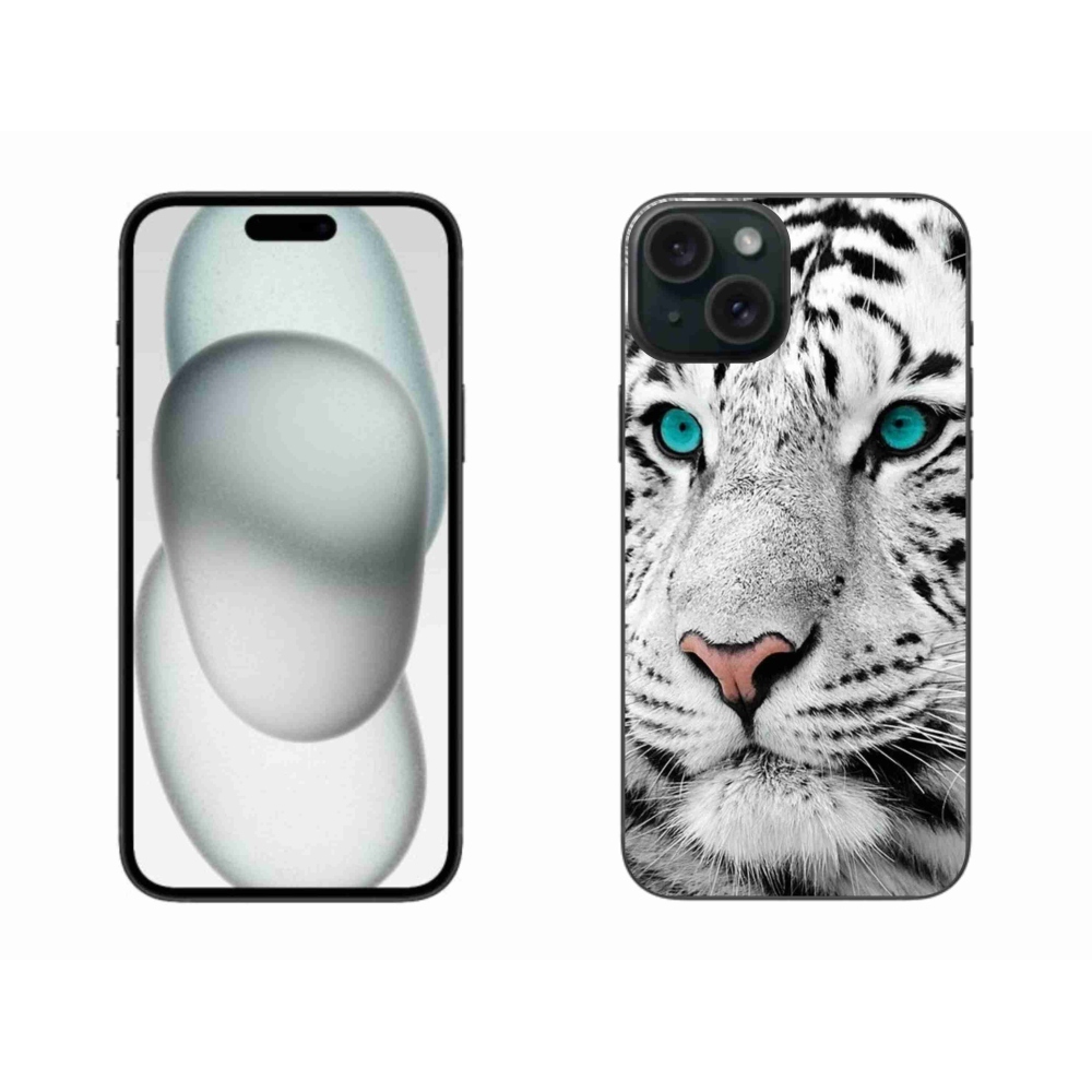 Gélový kryt mmCase na iPhone 15 Plus - biely tiger