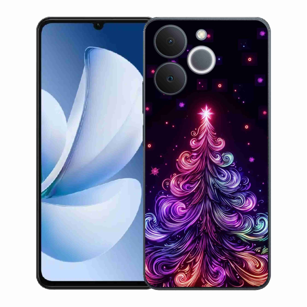 Gélový kryt mmCase na Realme Note 70T - neónový vianočný stromček 1