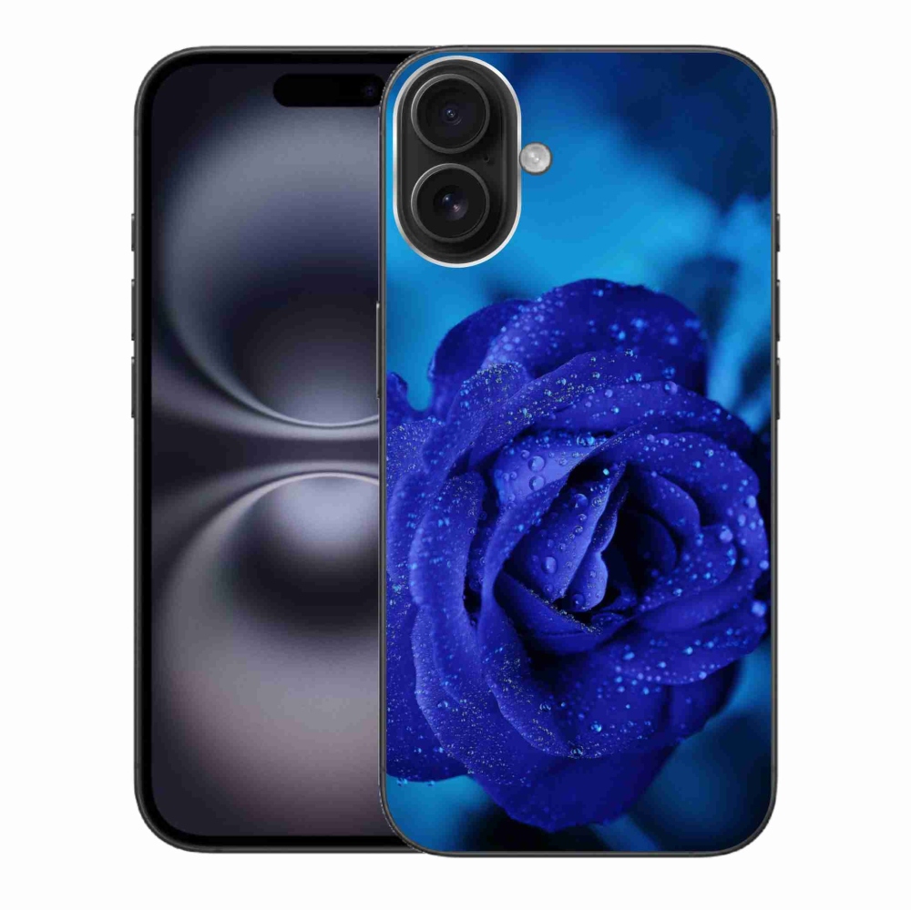 Gélový obal mmCase na iPhone 16 Plus - modrá ruža