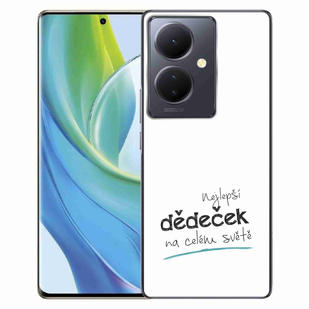Gélový kryt mmCase na Vivo V29 Lite 5G - najlepší dedko 3 biele pozadie