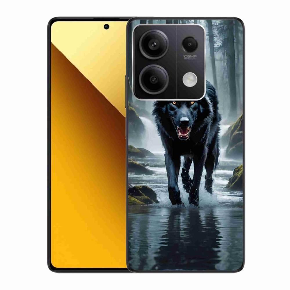 Gélový kryt mmCase na Xiaomi Redmi Note 13 5G - čierny vlk