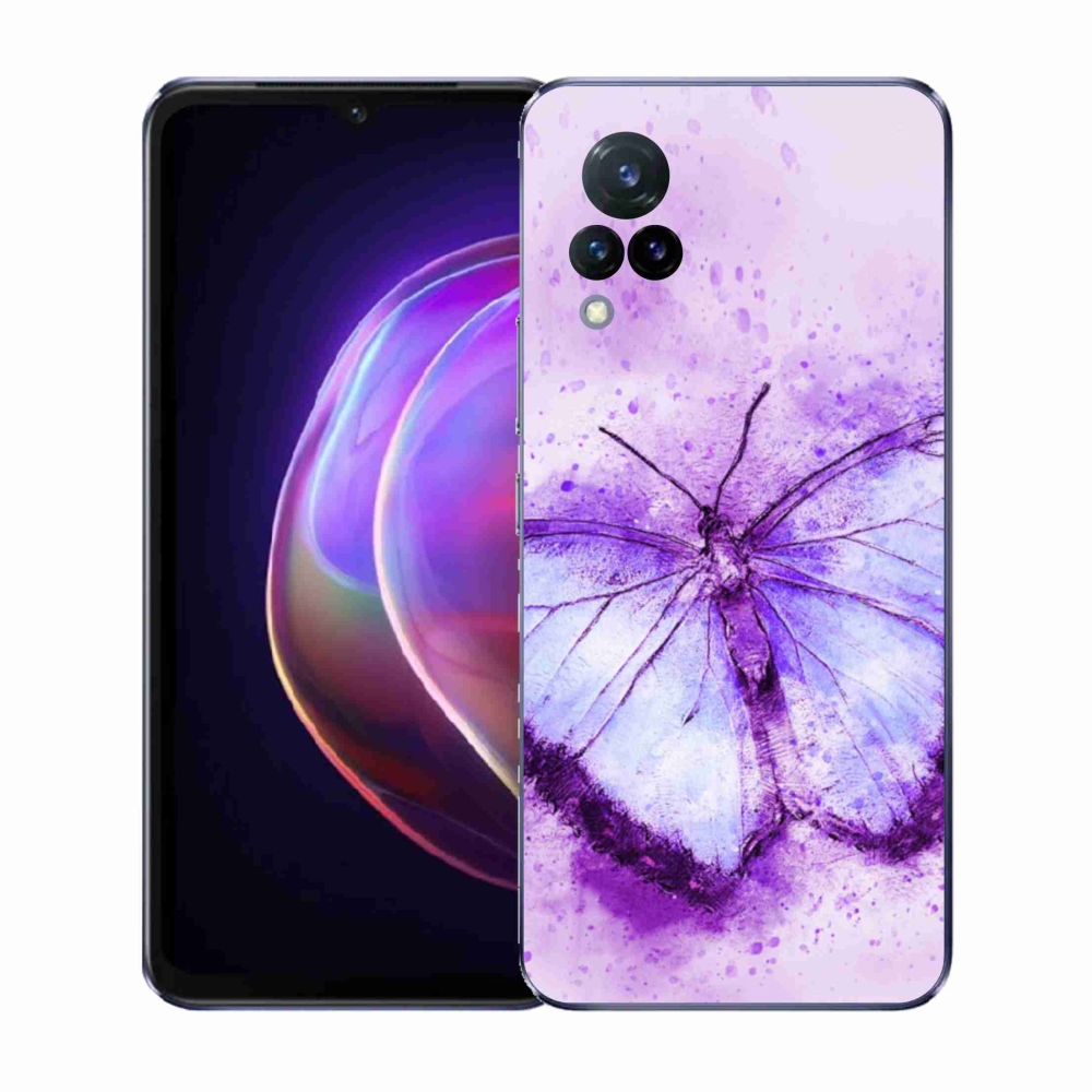 Gélový kryt mmCase na Vivo V21 4G/5G - fialový motýľ