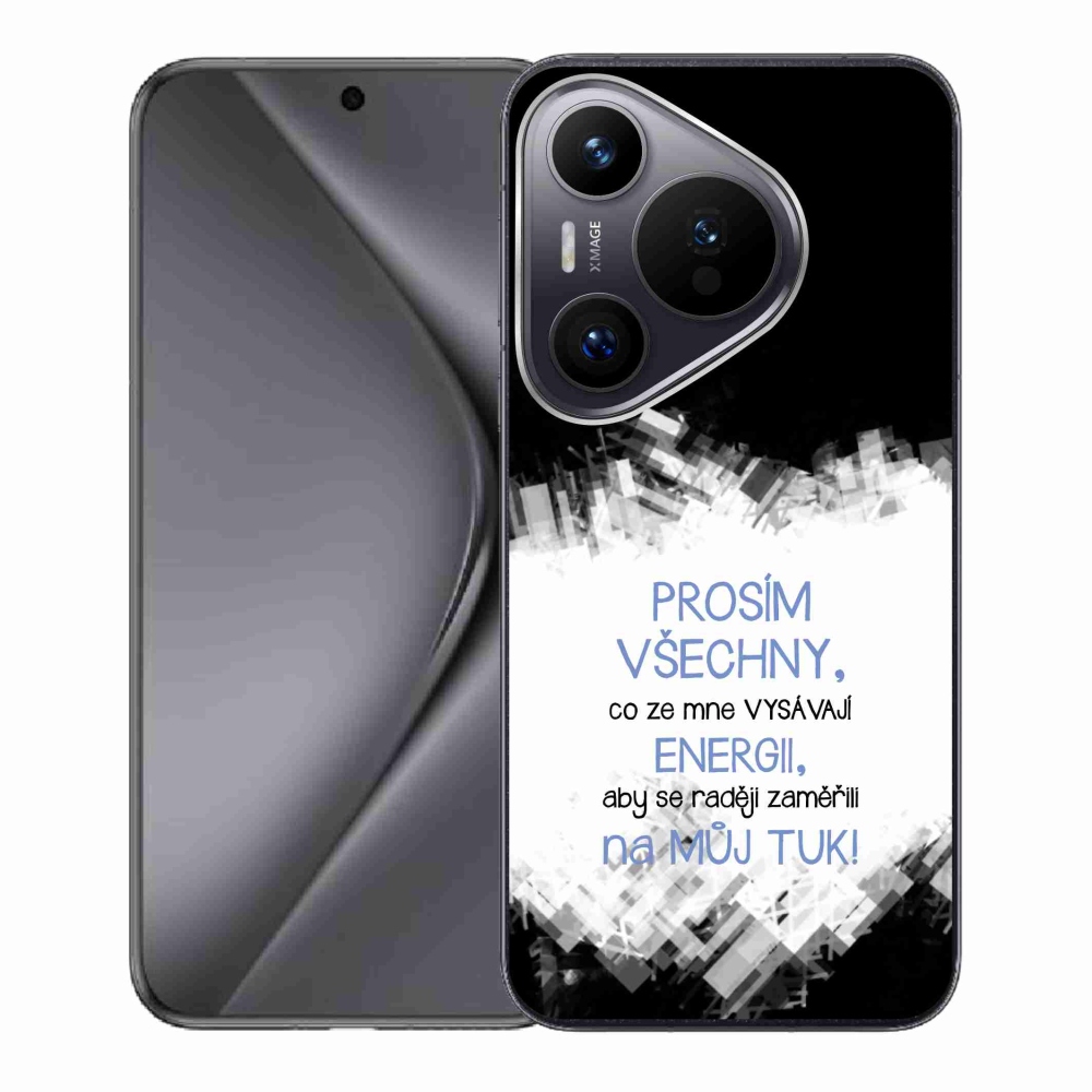 Gélový kryt mmCase na Huawei Pura 70 - vtipný text 1 modrý