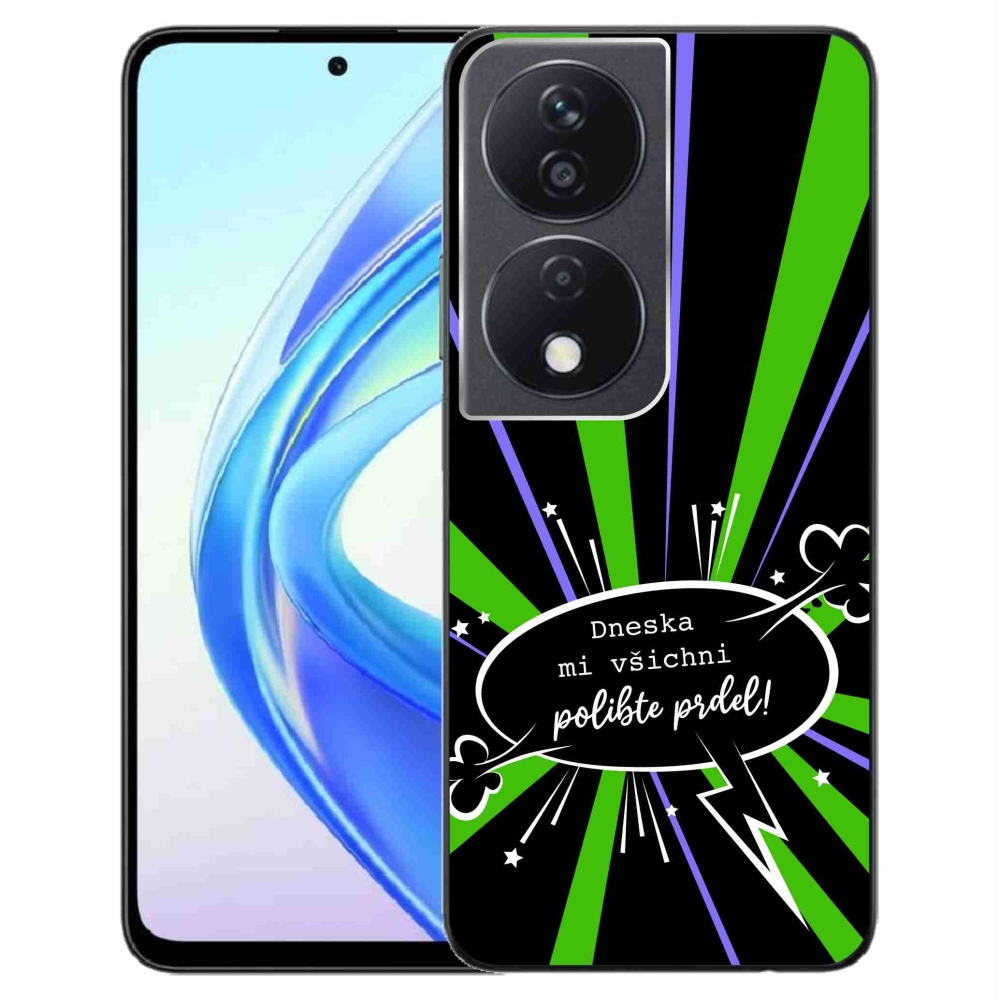 Gélový kryt mmCase na Honor X7b/Honor 90 Smart - vtipný text 15 čierne pozadie