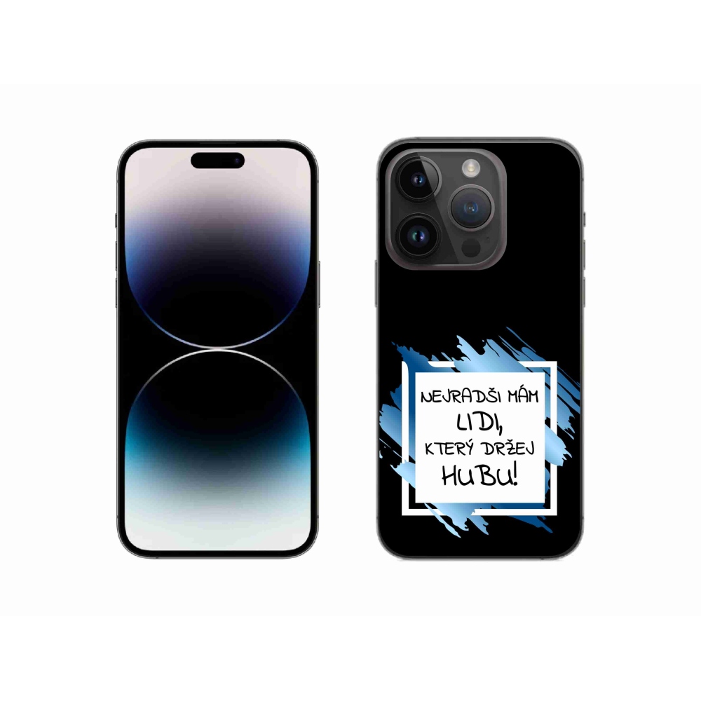 Gélový kryt mmCase na iPhone 14 Pro 6.1 - vtipný text 7 bieločierne pozadie