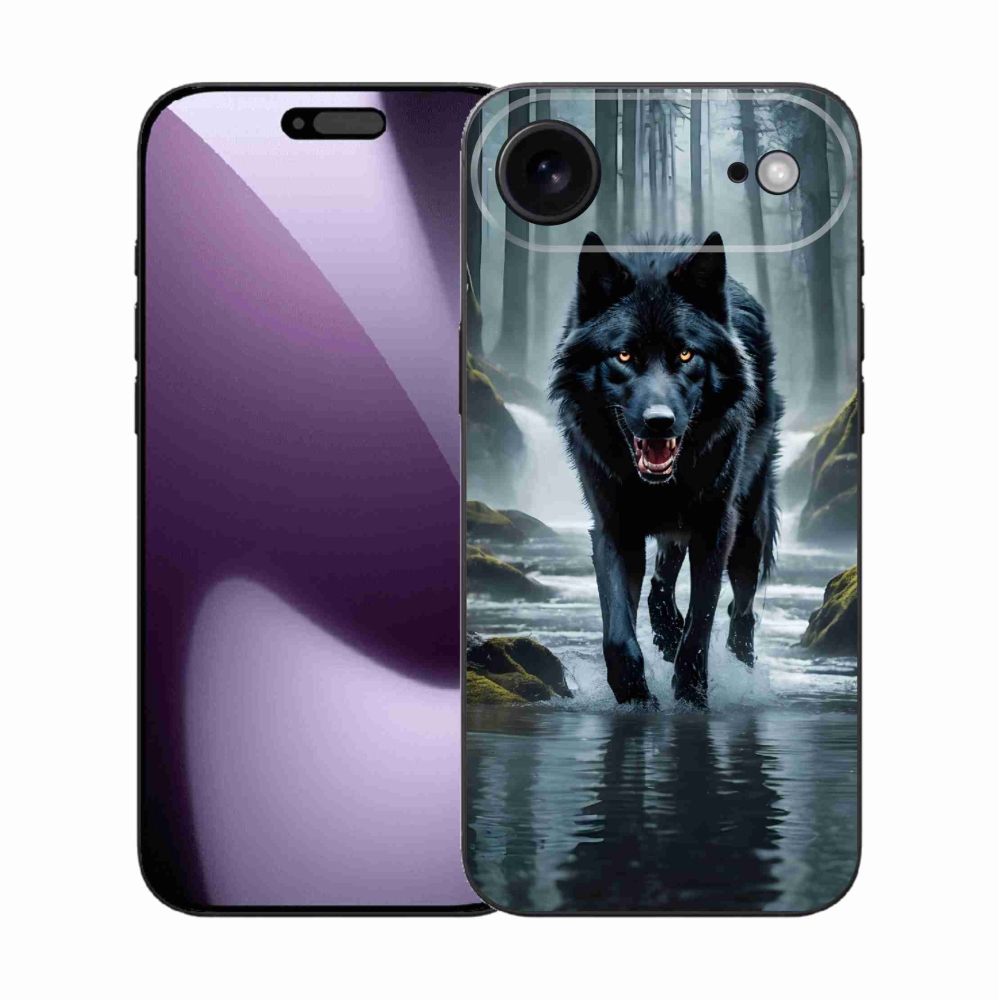 Gélový kryt mmCase na iPhone 17 Air - čierny vlk