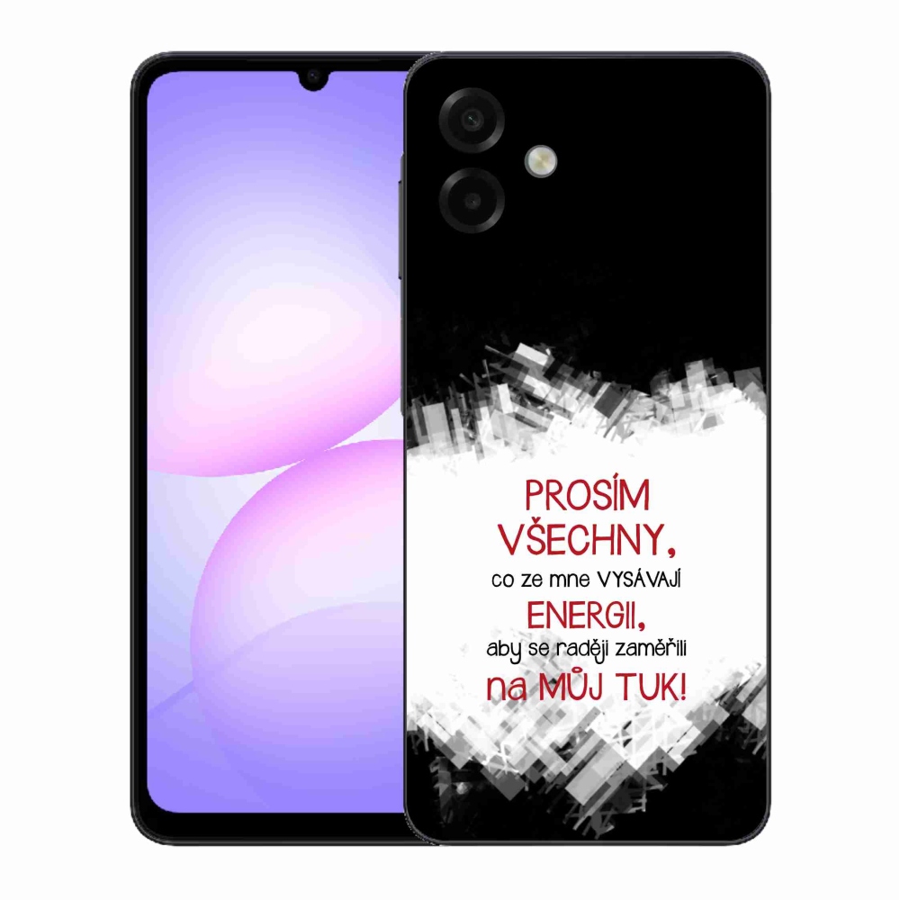 Gélový kryt mmCase na Samsung Galaxy A07 4G - vtipný text 1 červený