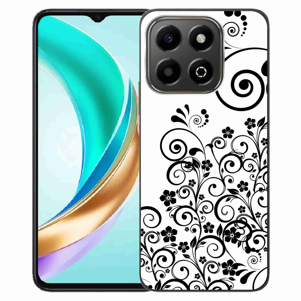 Gélový kryt mmCase na Honor X6b - čiernobiele kvetinové vzory