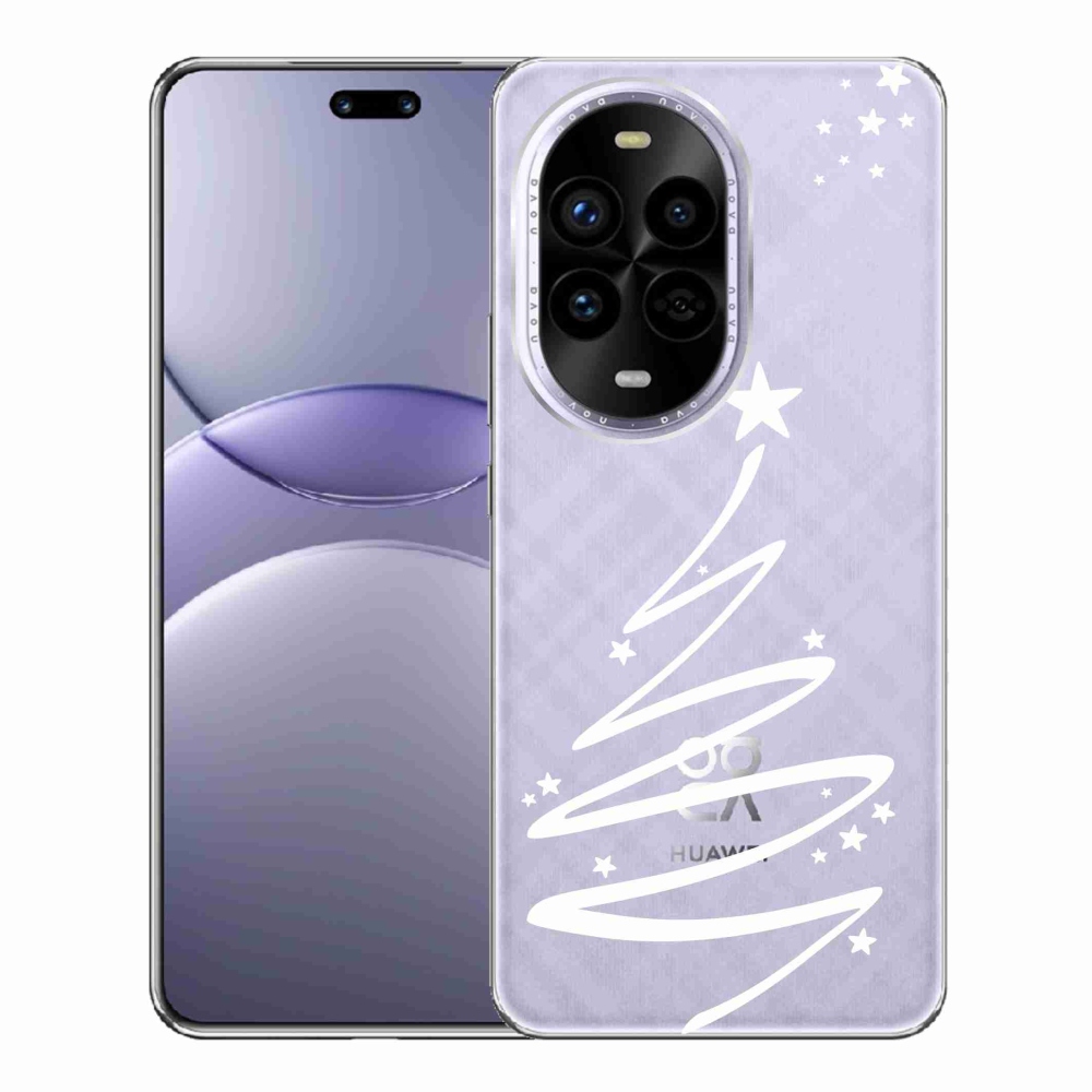 Gélový kryt mmCase na Huawei Nova 13 Pro 5G - biely stromček na priehľadnom pozadí