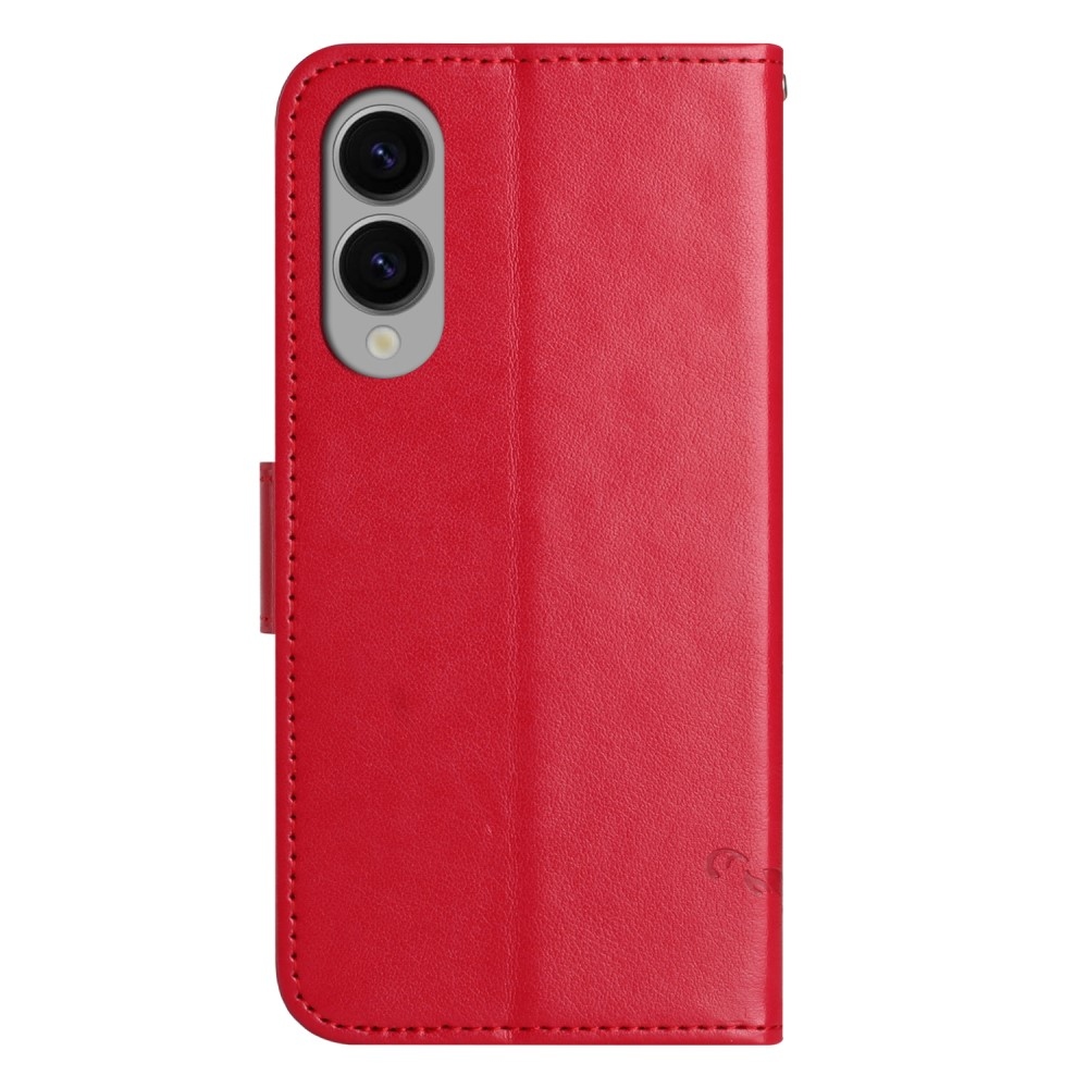 Flower knižkové púzdro na Samsung Galaxy S25 Edge - červené