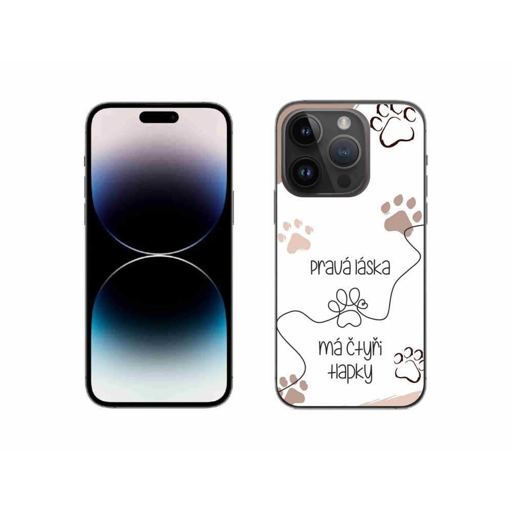 Gélový kryt mmCase na iPhone 14 Pro 6.1 - psí motív 1 biele pozadie