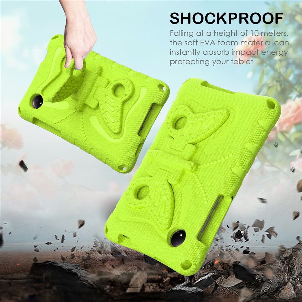 Kids Butterfly EVA odolné púzdro s popruhom na tablet Xiaomi Redmi Pad SE 8.7 - zelené