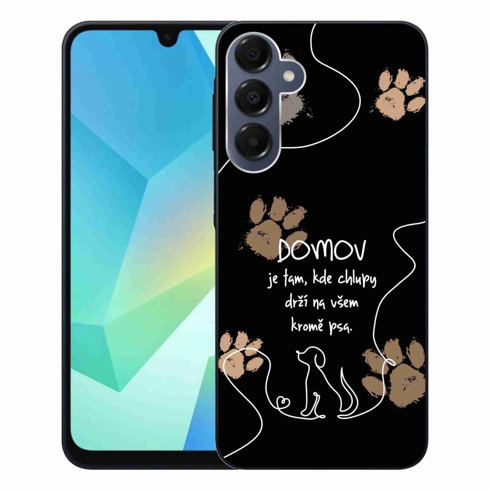 Gélový kryt mmCase na Samsung Galaxy A16 4G/5G - psí motív čierne pozadie