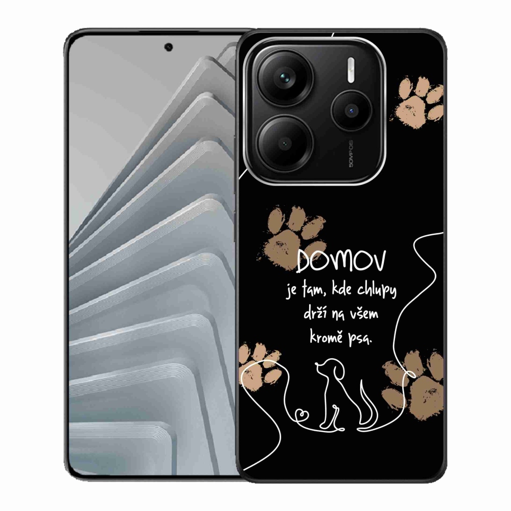 Gélový kryt mmCase na Xiaomi Redmi Note 14 5G - psí motív čierne pozadie