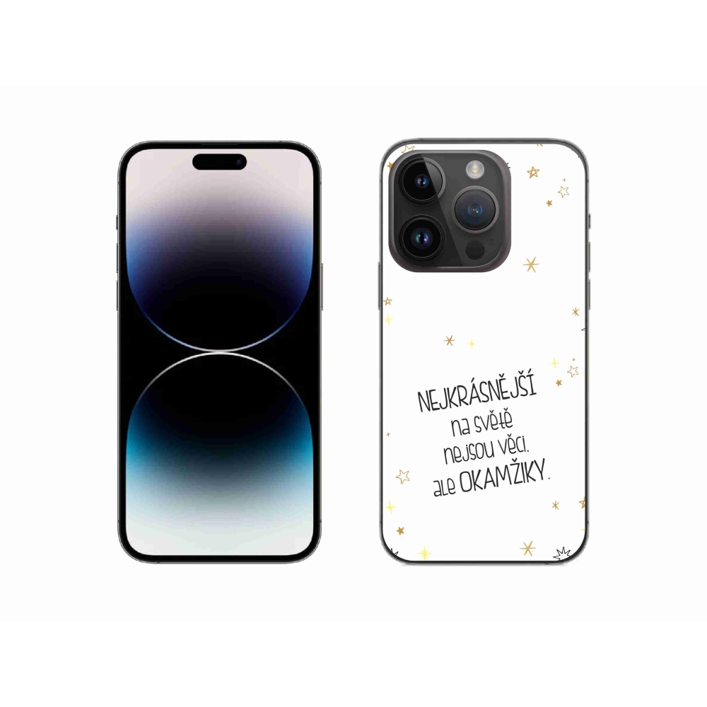 Gélový kryt mmCase na iPhone 14 Pro 6.1 - citát 4 biele pozadie