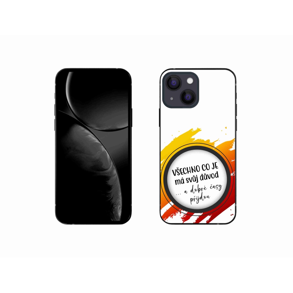 Gélový kryt mmCase na iPhone 13 mini 5.4 - citát 3 biele pozadie