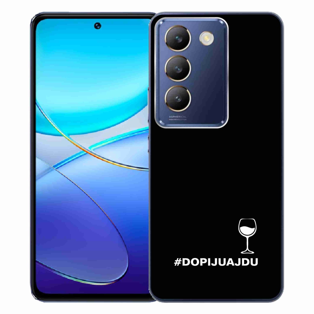 Gélový kryt mmCase na Vivo V40 SE 4G/5G - vínny motív čierne pozadie