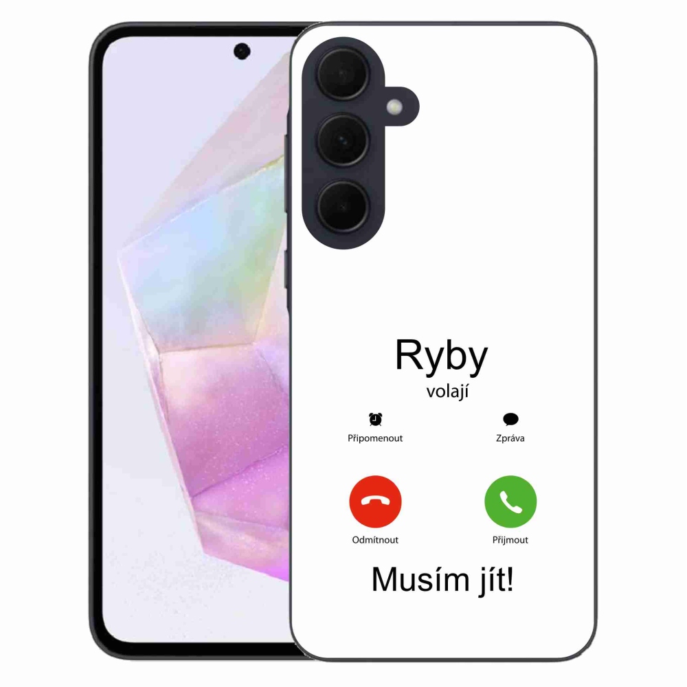 Gélový kryt mmCase na Samsung Galaxy A35 5G - ryby volajú biele pozadie