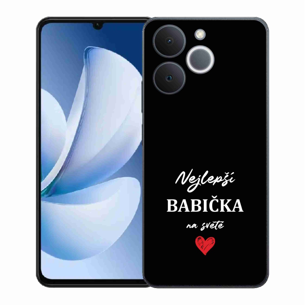 Gélový kryt mmCase na Realme Note 70T - najlepšia babička 1 čierne pozadie
