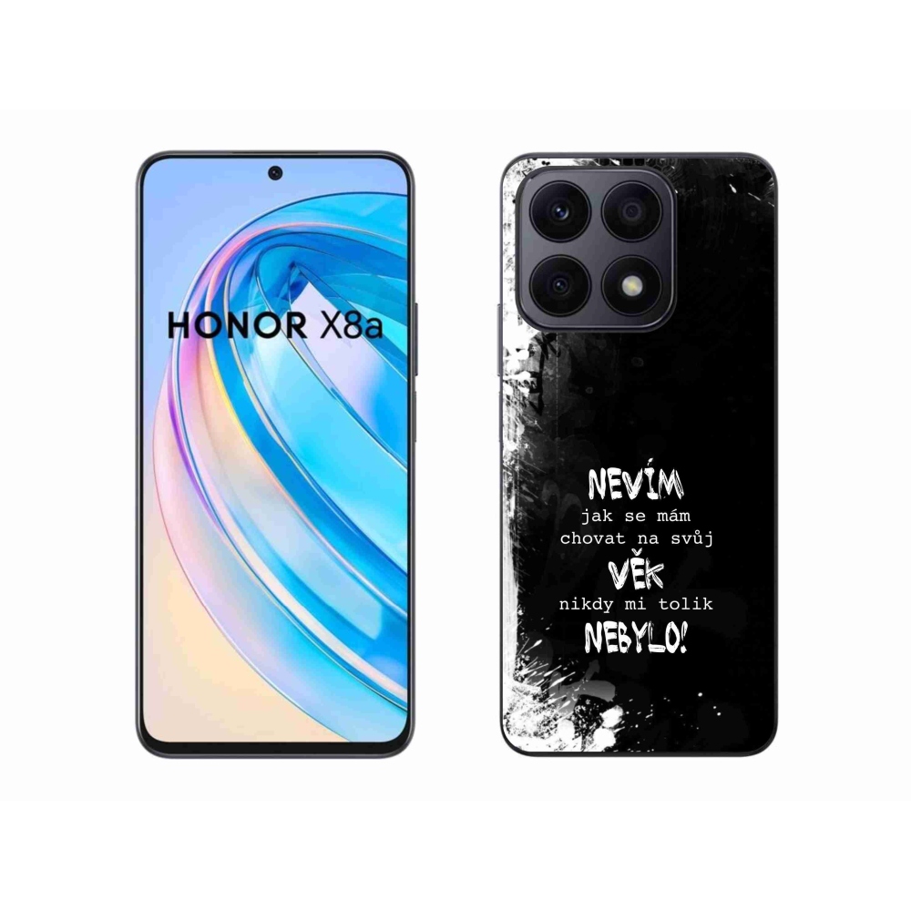Gélový kryt mmCase na Honor X8a - vtipný text 14 čierne pozadie