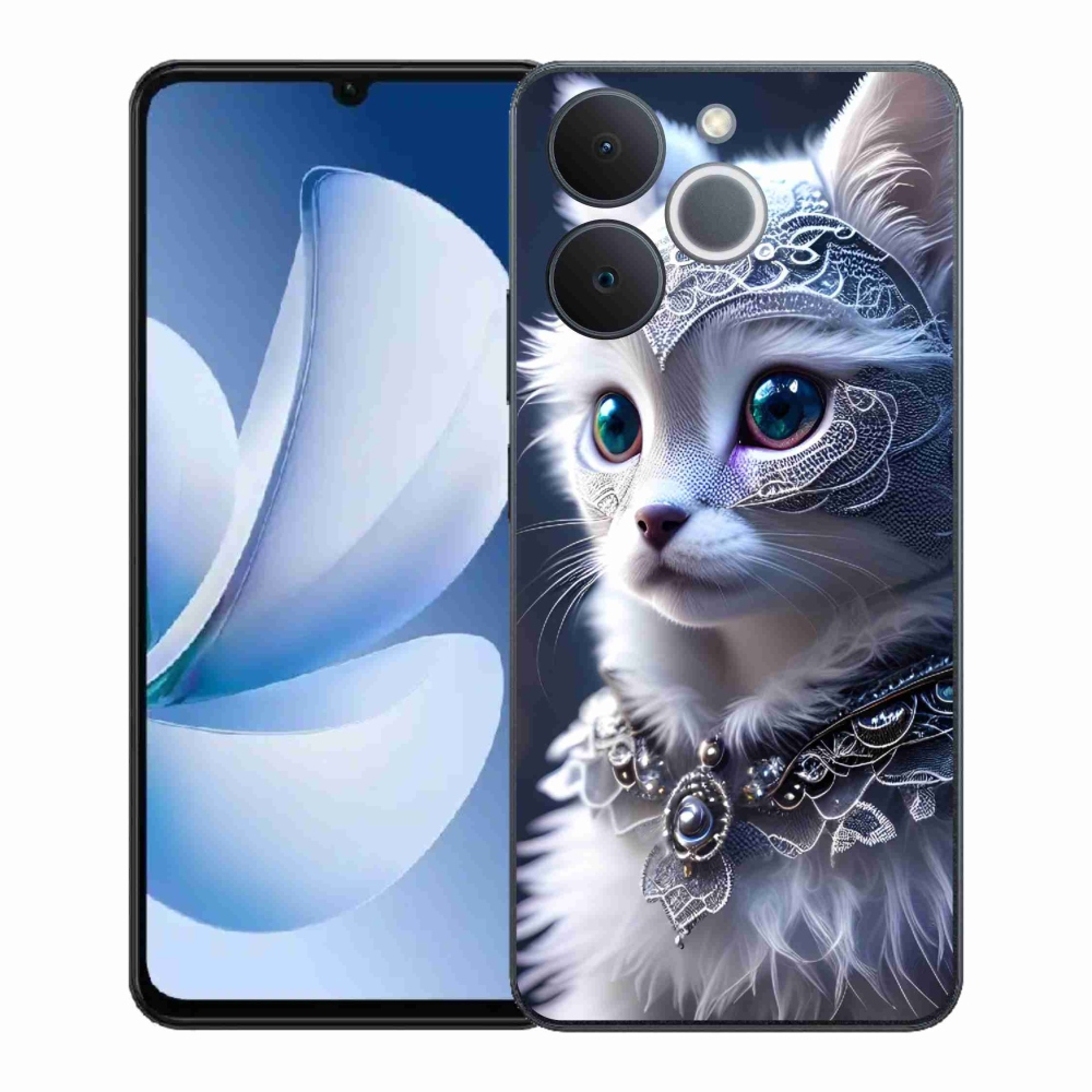 Gélový kryt mmCase na Realme Note 70T - biela mačka