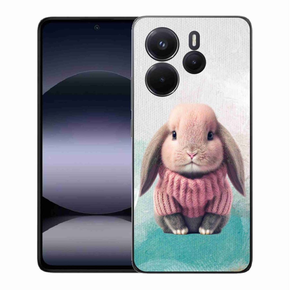 Gélový kryt mmCase na Xiaomi Redmi Note 14 - zajačik vo svetri