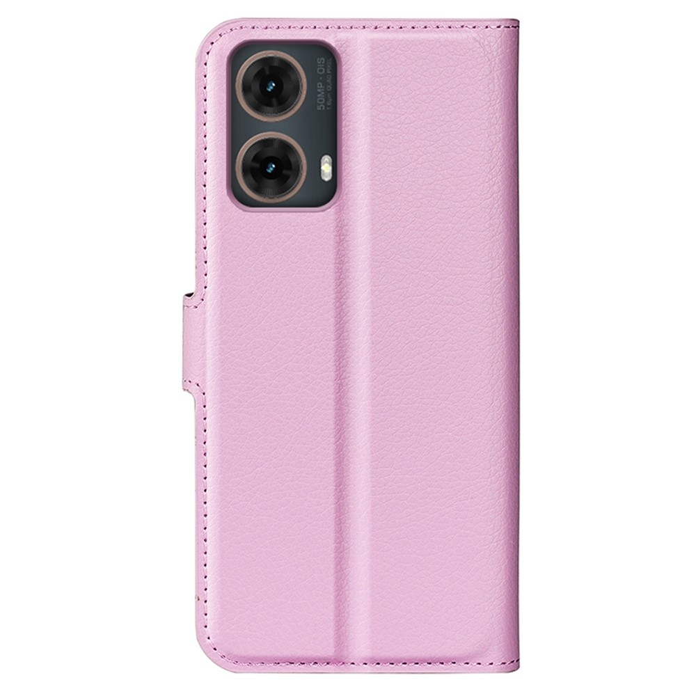 Litchi knižkové púzdro na Motorola Moto G85 5G - ružové