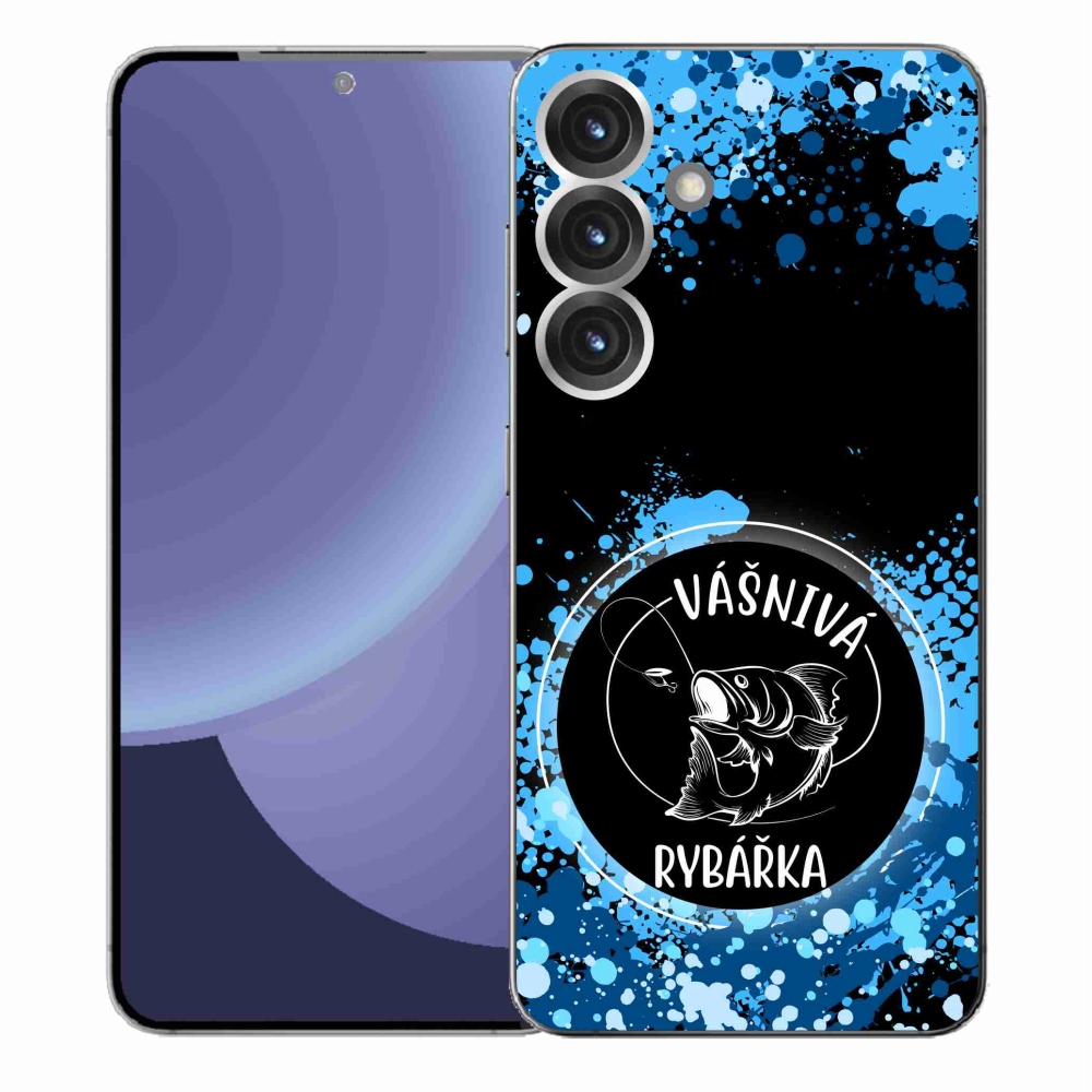 Gélový kryt mmCase na Samsung Galaxy S25+ - vášnivá rybárka čierne pozadie