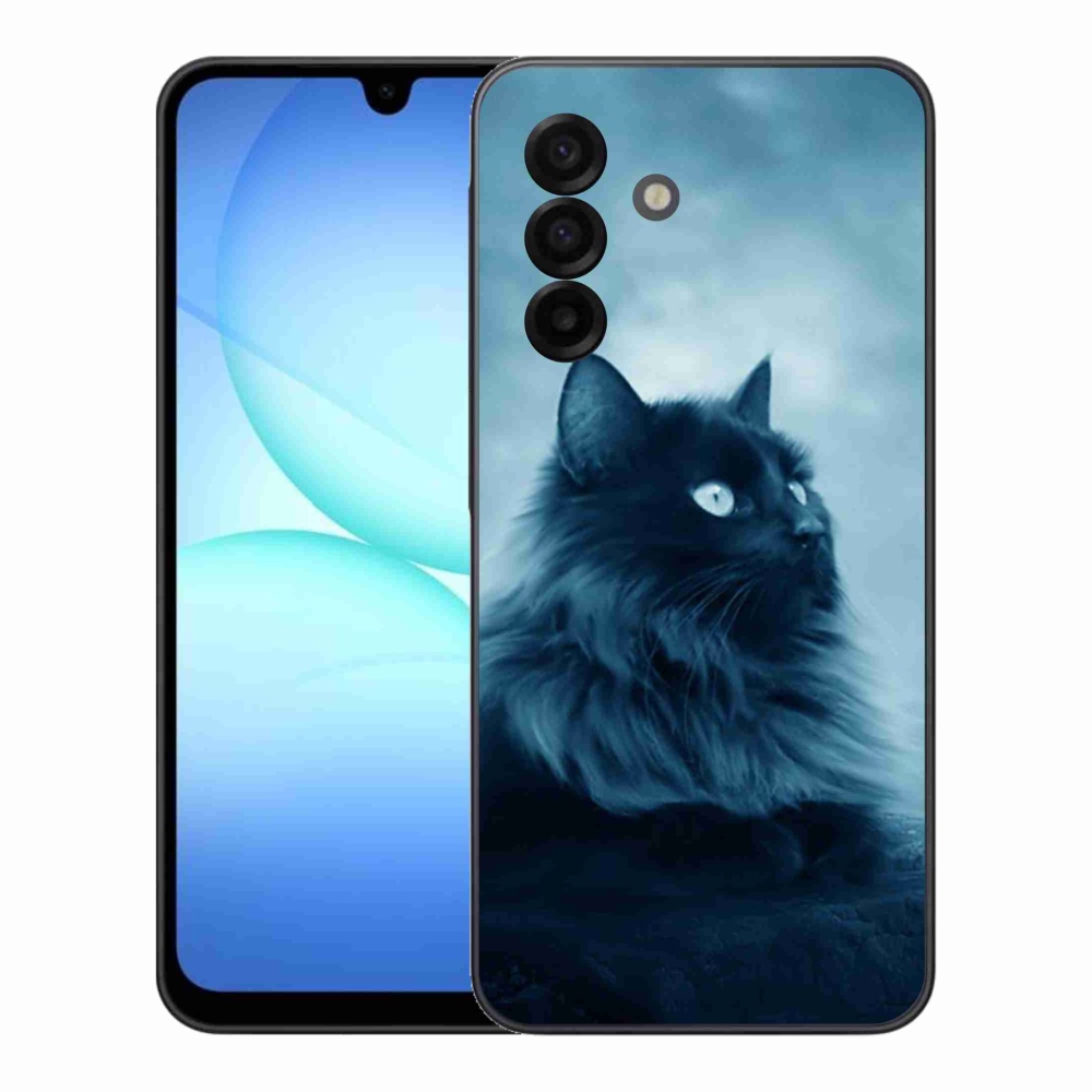 Gélový kryt mmCase na Samsung Galaxy A17 4G/5G - čierna mačka 1