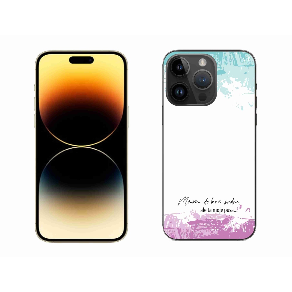 Gélový kryt mmCase na iPhone 14 Pro Max 6.7 - vtipný text 3 biele pozadie