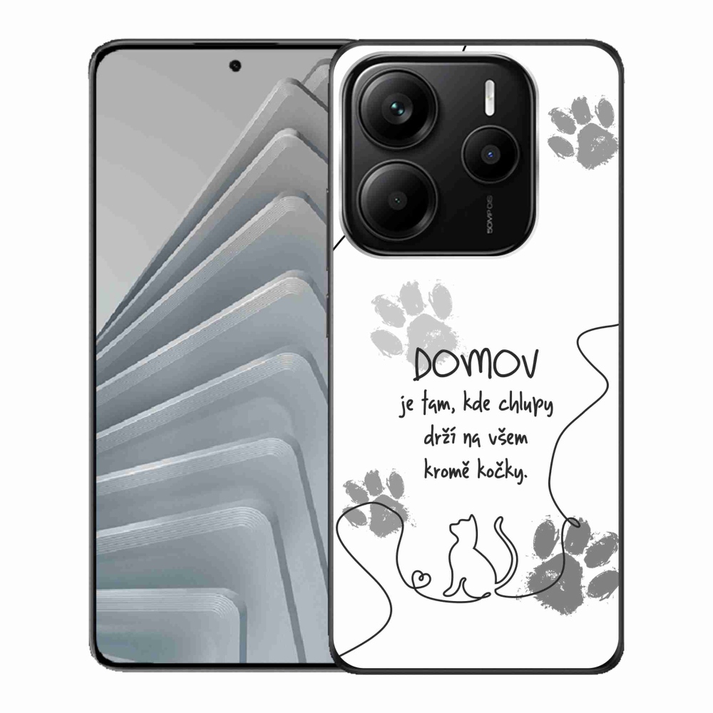 Gélový kryt mmCase na Xiaomi Redmi Note 14 5G - kočičí motív biele pozadie
