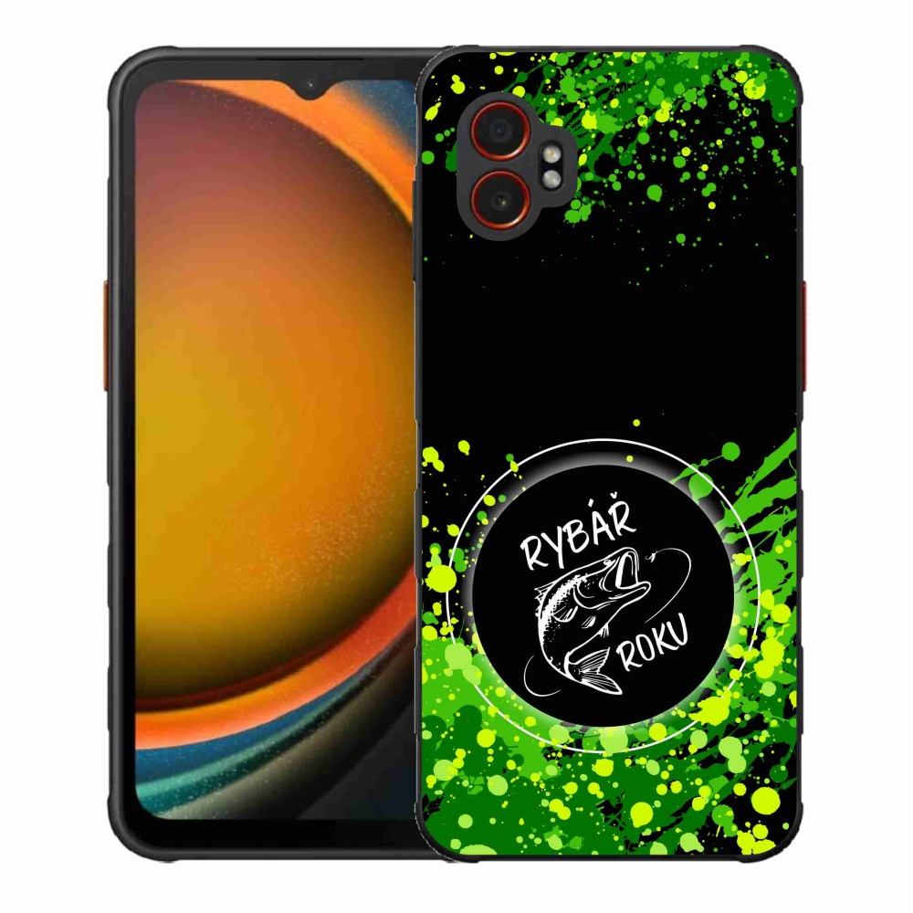 Gélový kryt mmCase na Samsung Galaxy Xcover 7 Pro - rybár roku čierne pozadie