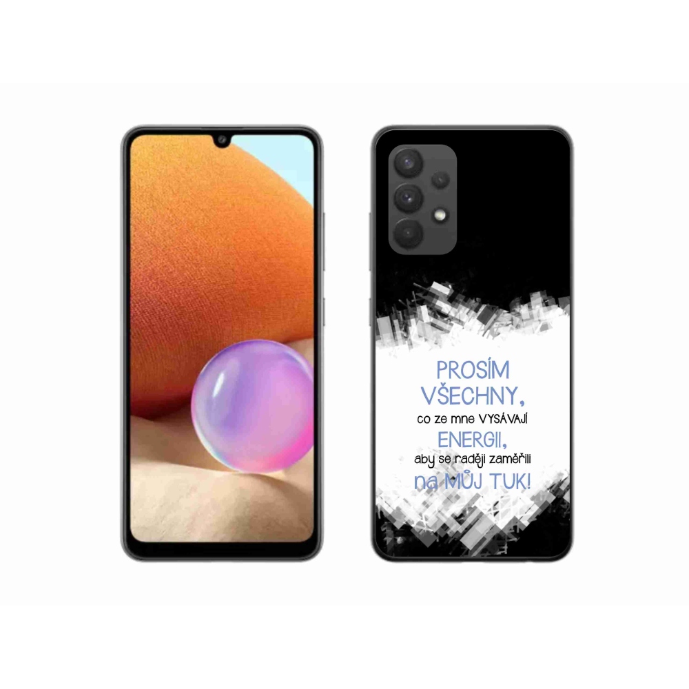 Gélový kryt mmCase na Samsung Galaxy A32 4G - vtipný text 1 modrý