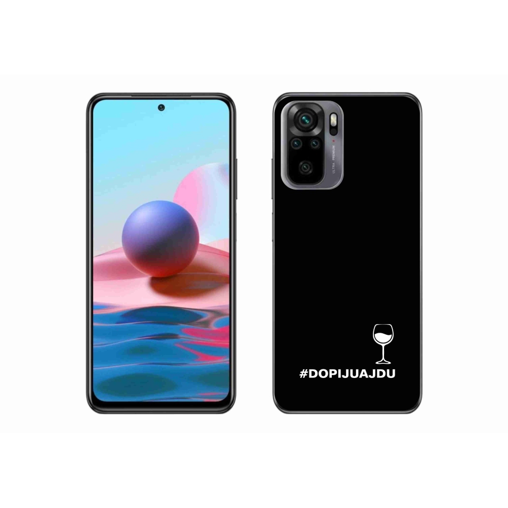 Gélový kryt mmCase na Xiaomi Redmi Note 10S - vínny motív čierne pozadie