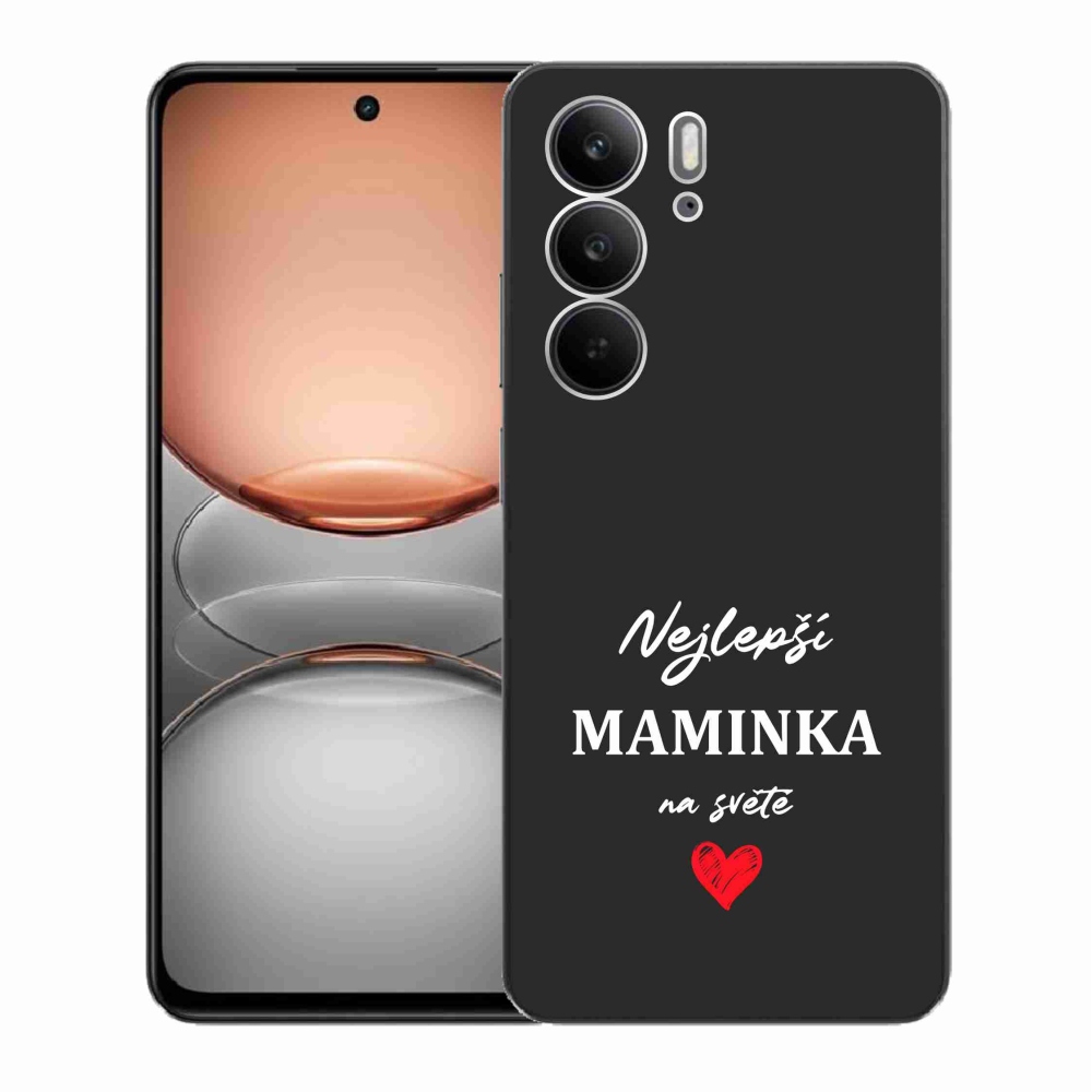 Gélový kryt mmCase na Realme C75 - najlepšia mamička 1 čierne pozadie