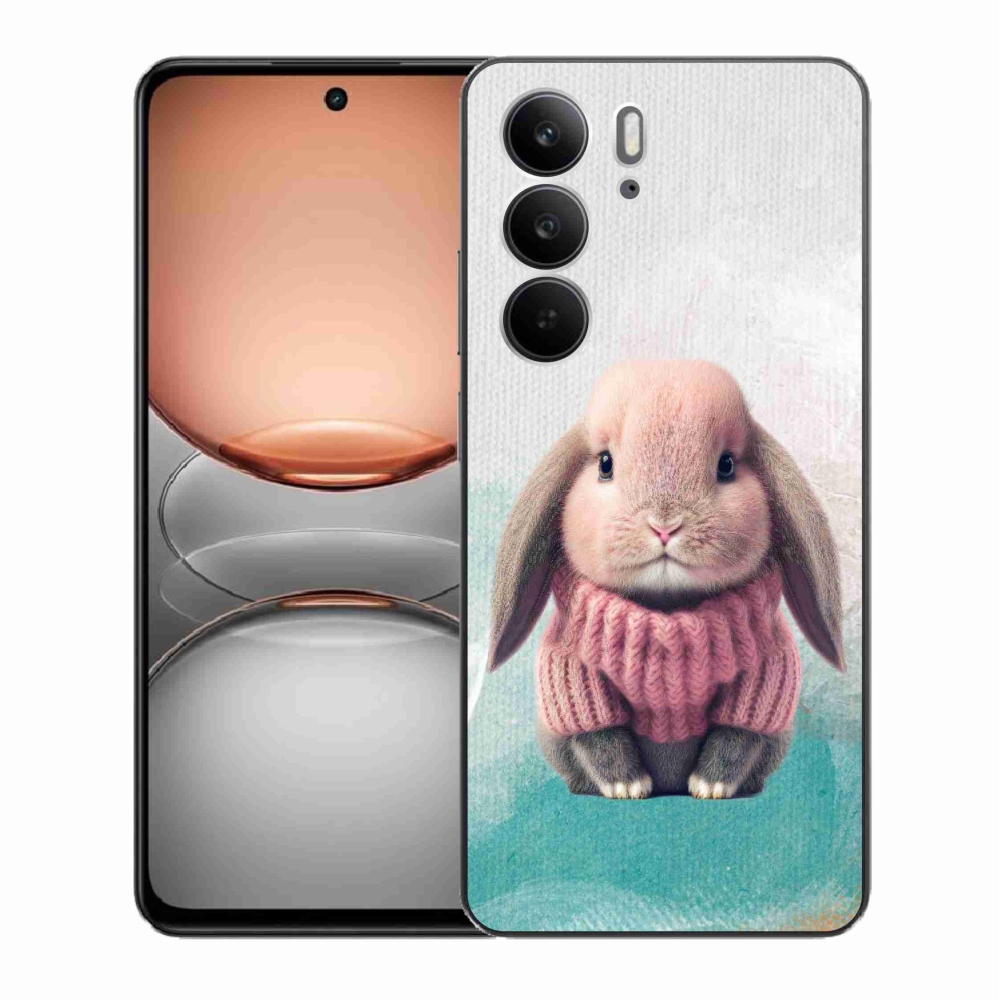 Gélový kryt mmCase na Realme C75 - zajačik vo svetri