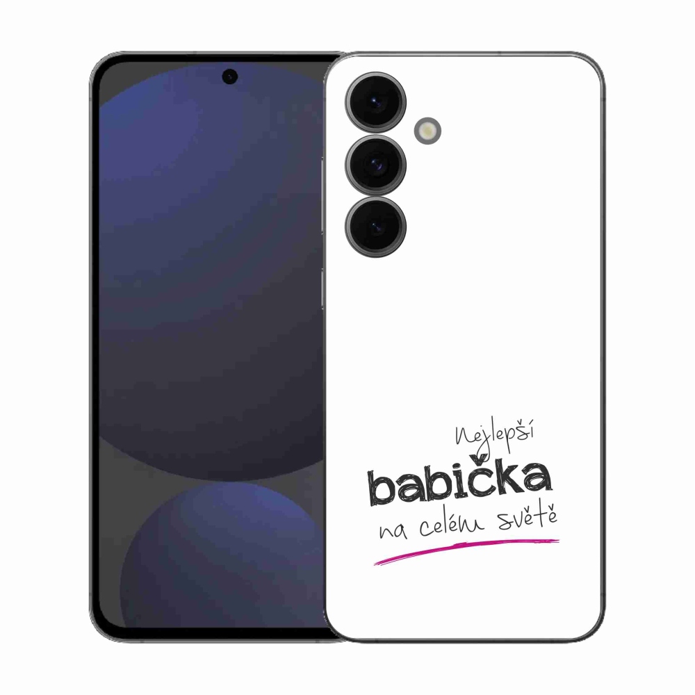 Gélový kryt mmCase na Samsung Galaxy S25 FE - najlepšia babička 4 biele pozadie