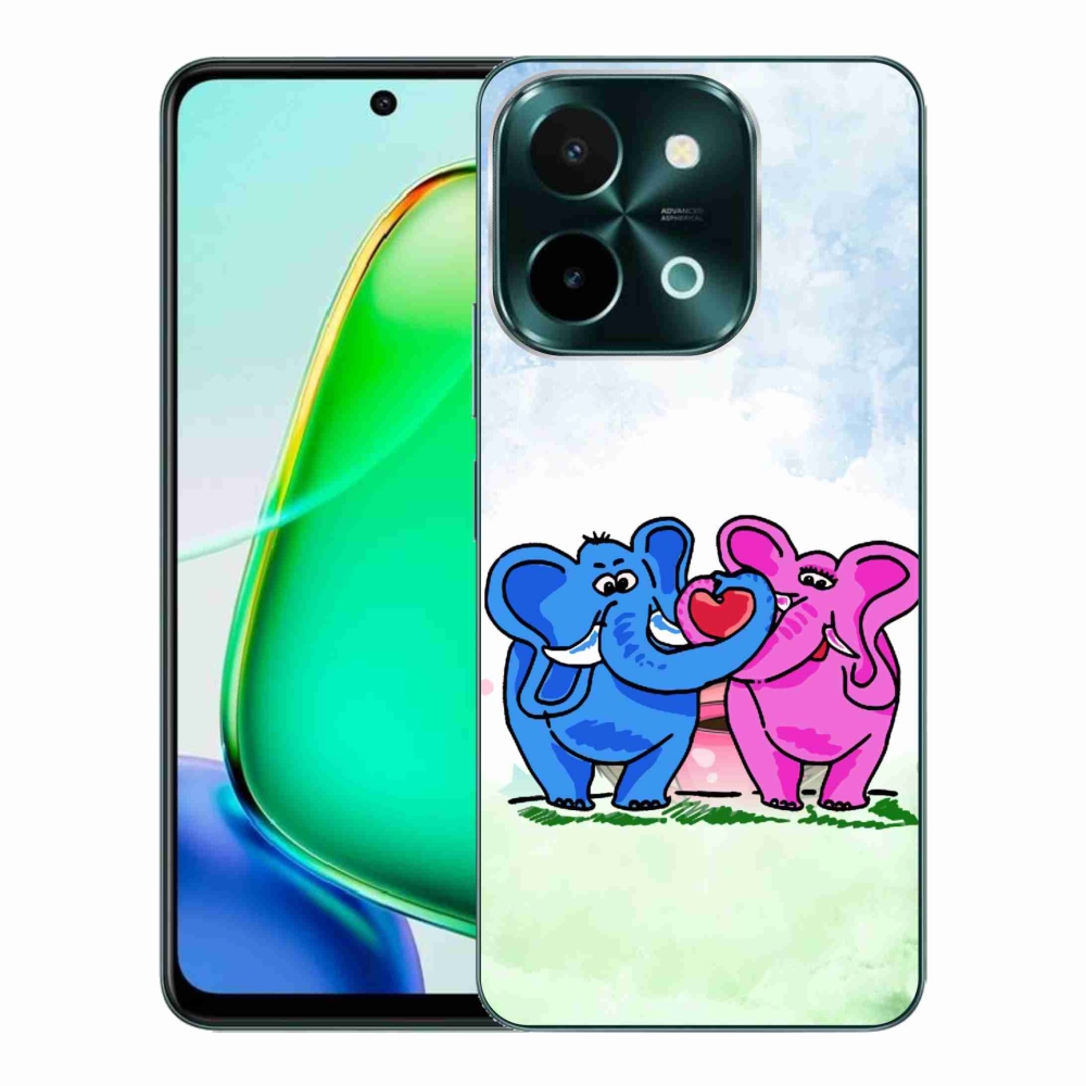 Gélový kryt mmCase na Vivo Y28 - zamilovaní slony