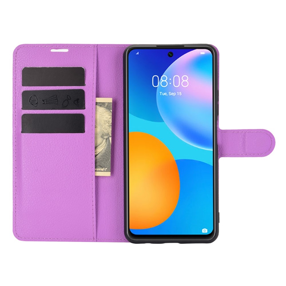 Litchi knižkové púzdro na Huawei P Smart (2021) - fialové