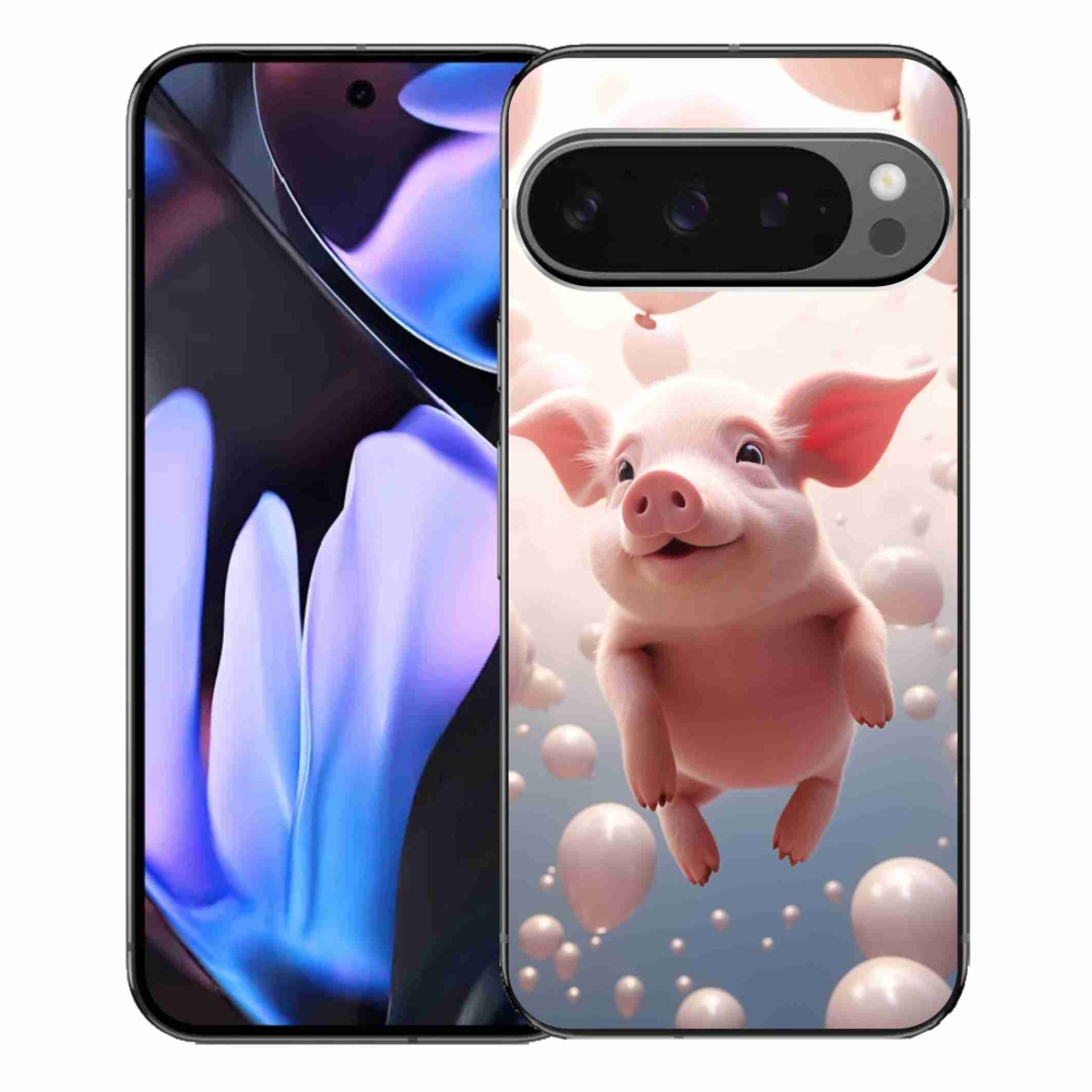 Gélový kryt mmCase na Google Pixel 9 Pro XL - prasiatko s balónikmi