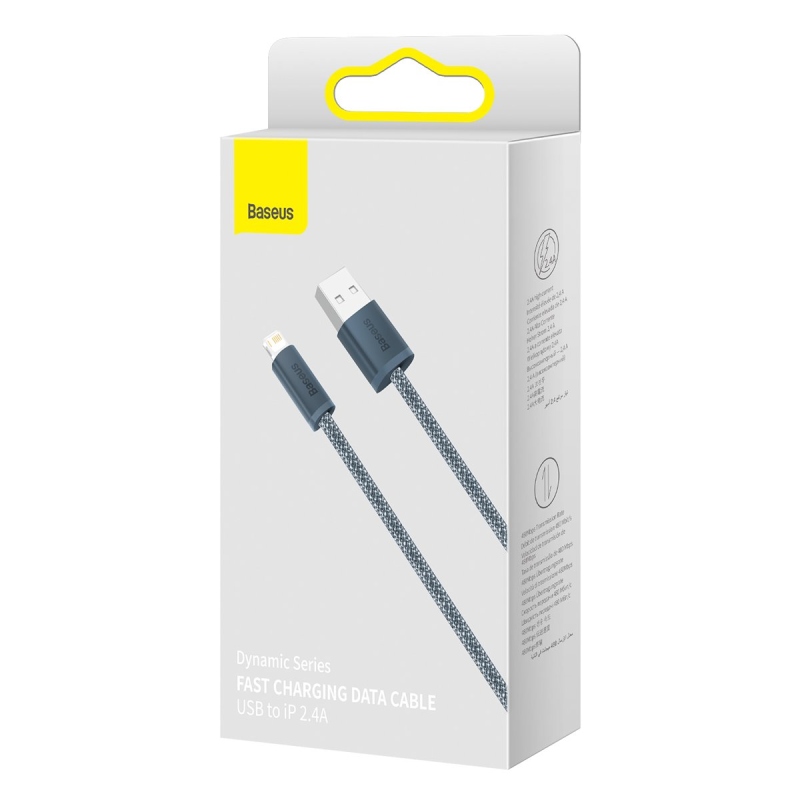 Baseus Dynamic Series Fast Charging Dátový Kábel USB-A - Lighting 2.4A 2m Slate Gray