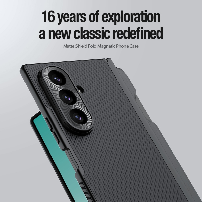 Nillkin Super Frosted FOLD Magnetic Pen Slot – zadný kryt pre Samsung Galaxy Z Fold 8 Ultra, priehľadný, čierny