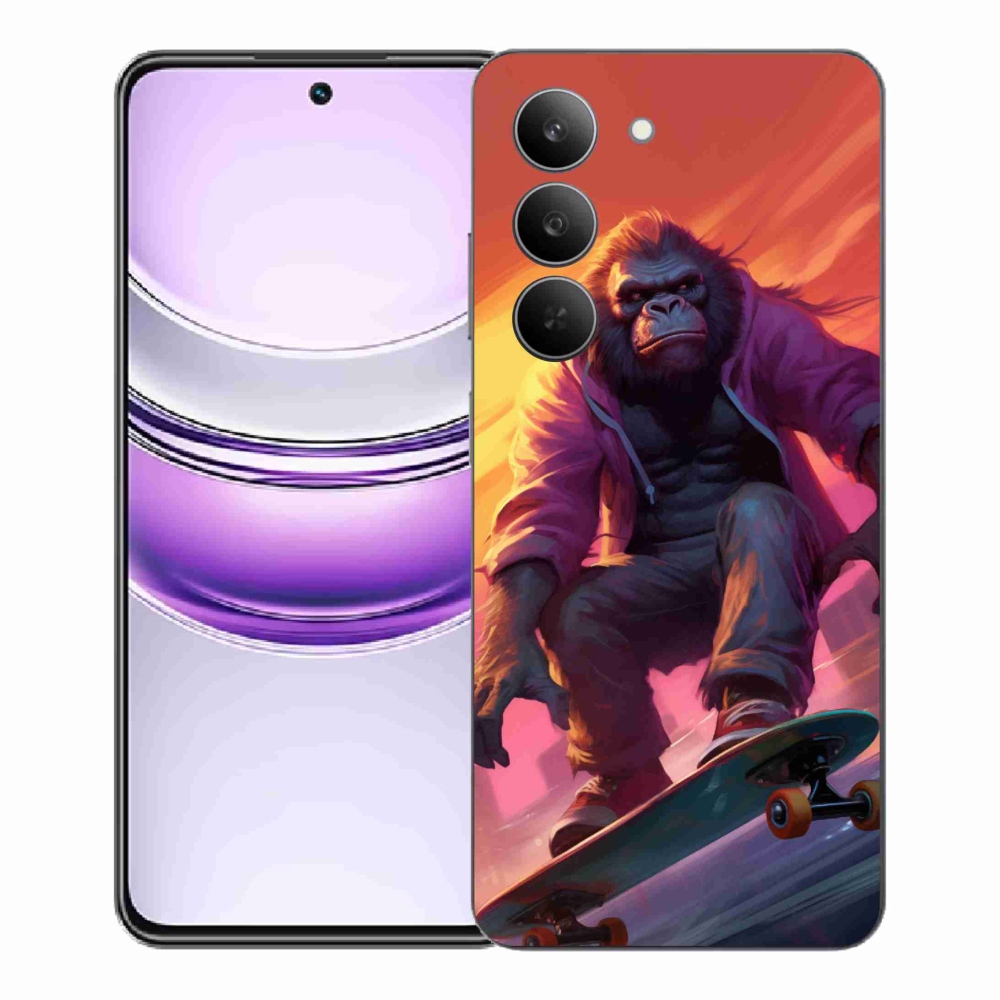 Gélový kryt mmCase na Realme 14x 5G - gorila na skateboarde