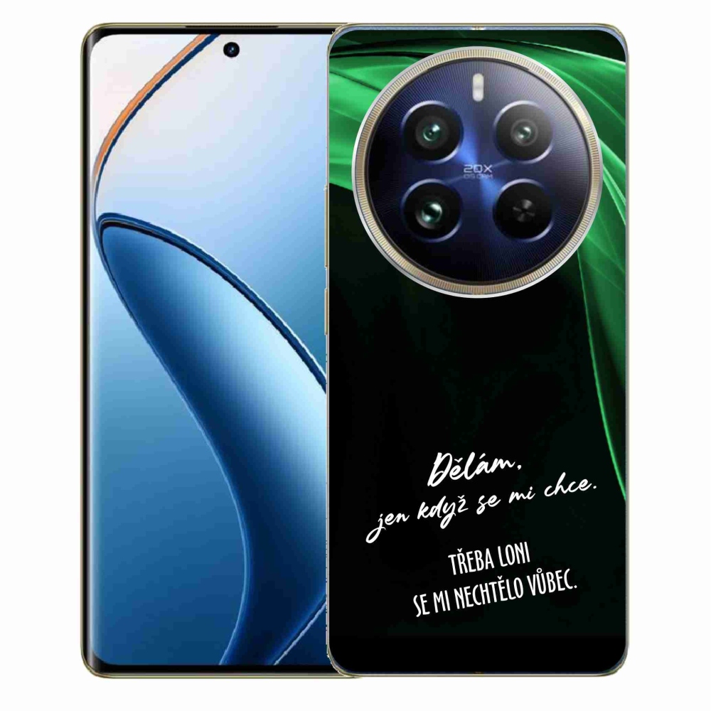 Gélový kryt mmCase na Realme 12 Pro 5G/12 Pro+ 5G - vtipný text 12 čierne pozadie