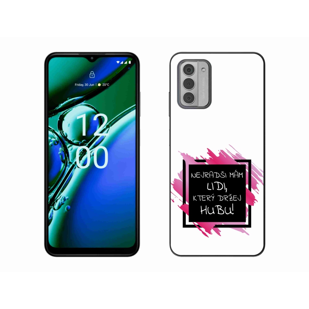 Gélový kryt mmCase na Nokia G42 - vtipný text 7 čiernobiele pozadie