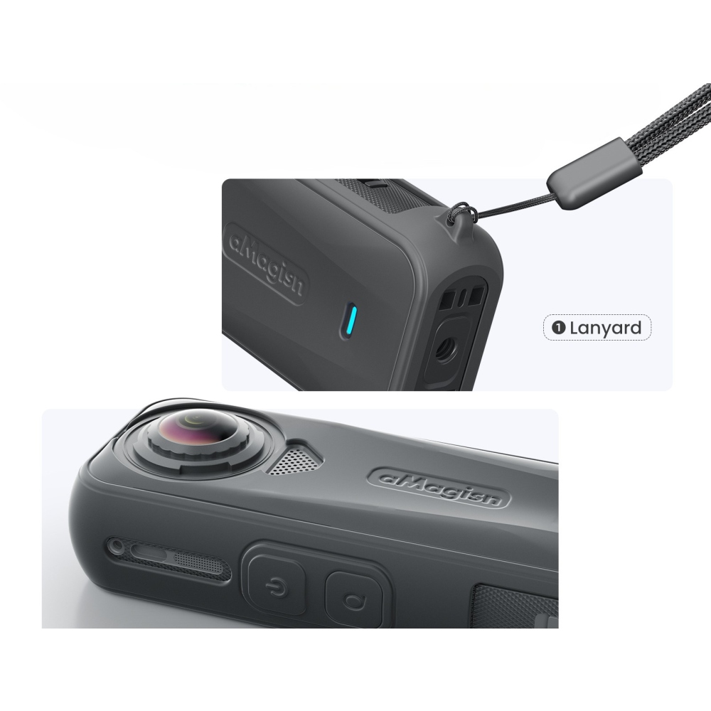 AMAGISN silikónový ochranný obal s krytkou objektívu pre Insta360 X4 Air